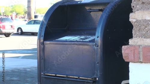 Post office box mail drop off medium shot - HD