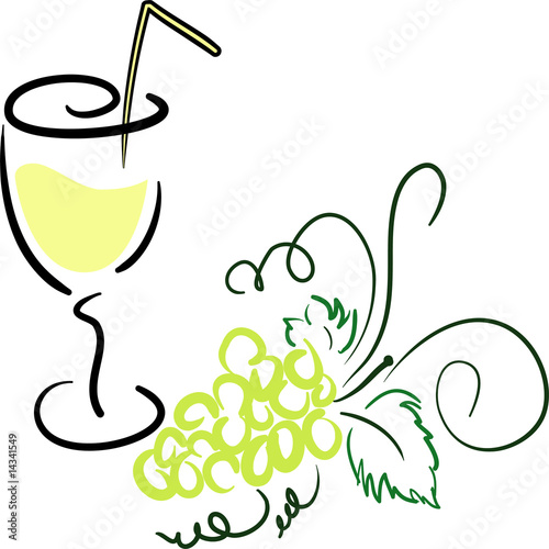 grapes with a glass