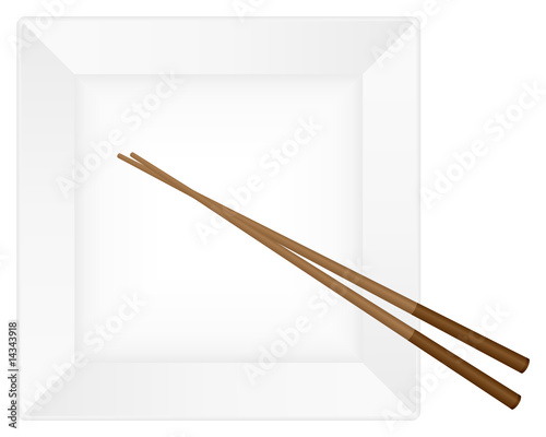 Chopsticks and plate