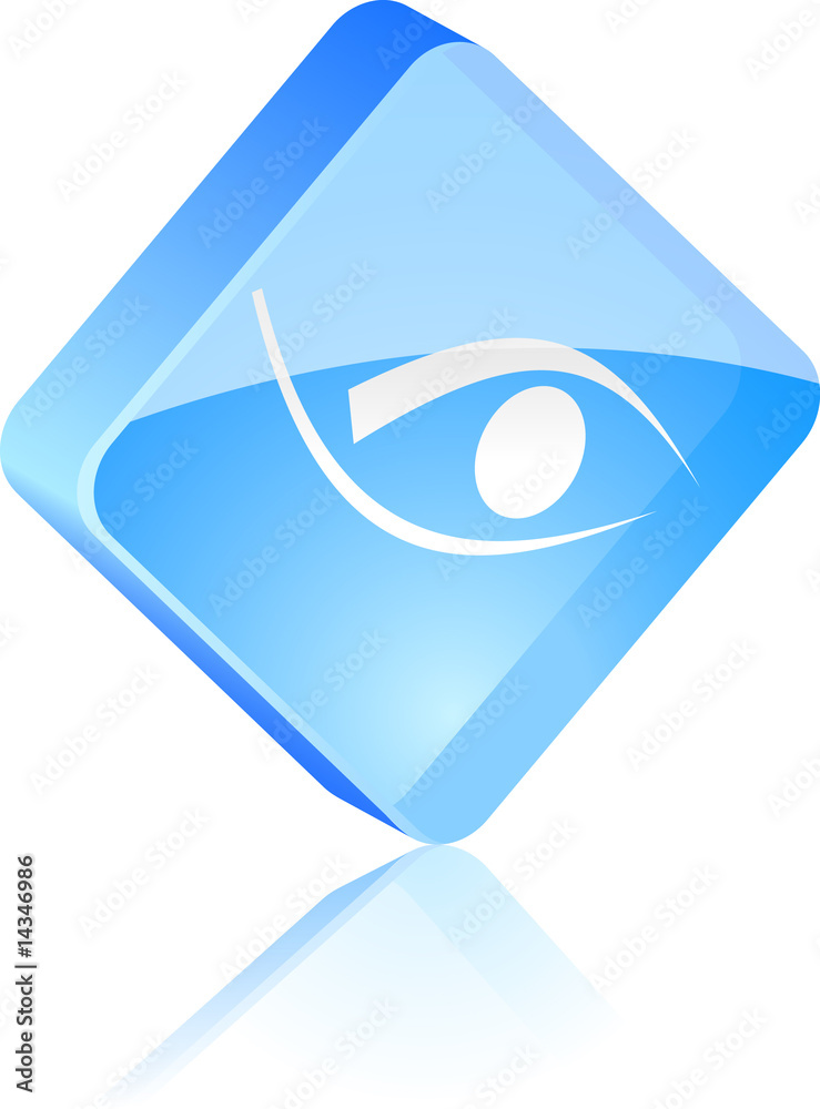 Eye glass button. Vector illustration. Eye glass button. Vector illustration.