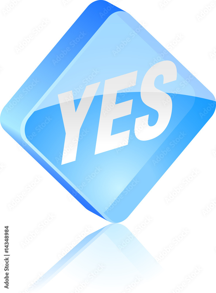 Yes glass button. Vector illustration. Yes glass button. Vector illustration.