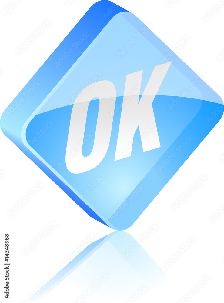 Ok glass button. Vector illustration. Ok glass button. Vector illustration.