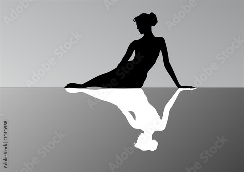 woman and reflection illustration