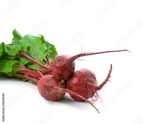 Three Beetroot over white