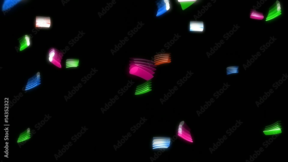 Confettis couleur 3D fond noir