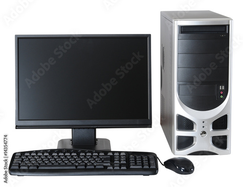 Desktop computer. Clipping path.