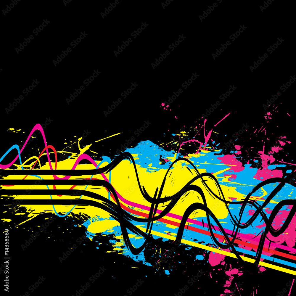 Obraz premium Squiggle Lines Splatter