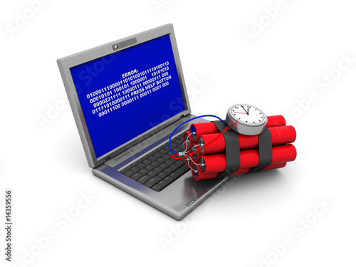 Obraz na płótnie laptop and dynamite