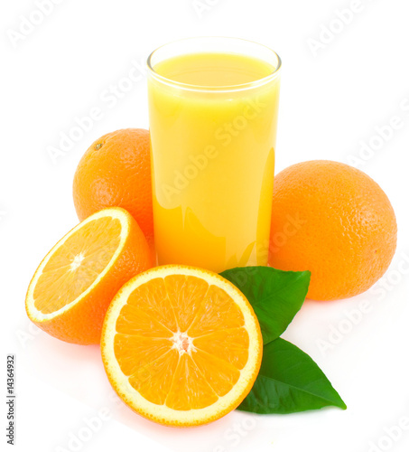 Orange and glass juice.