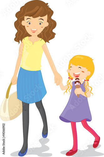mother and daughter shopping
