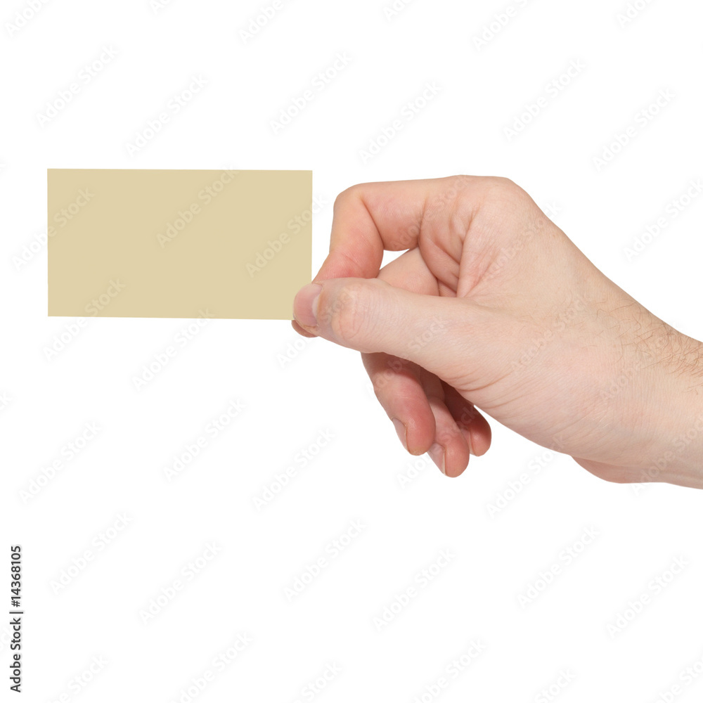 Obraz premium Gray card blank in a hand