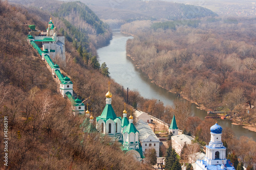 aerial view of cave-monastery in Svjatogorsk photo
