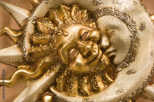 day and night - sun and moon - mask from venice photo