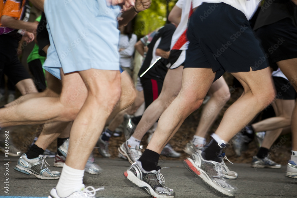 Lots of people running