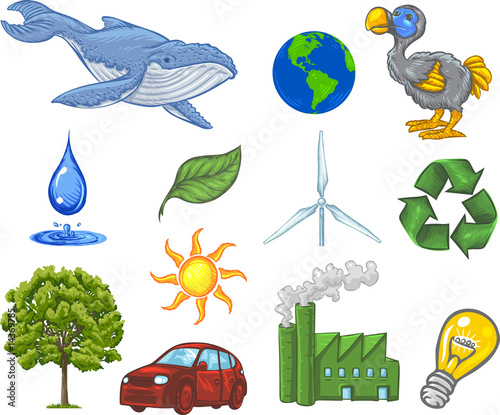 Energy And Ecology Icons