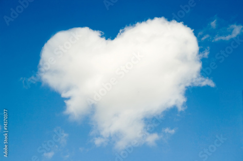 Heart cloud on the blue sky