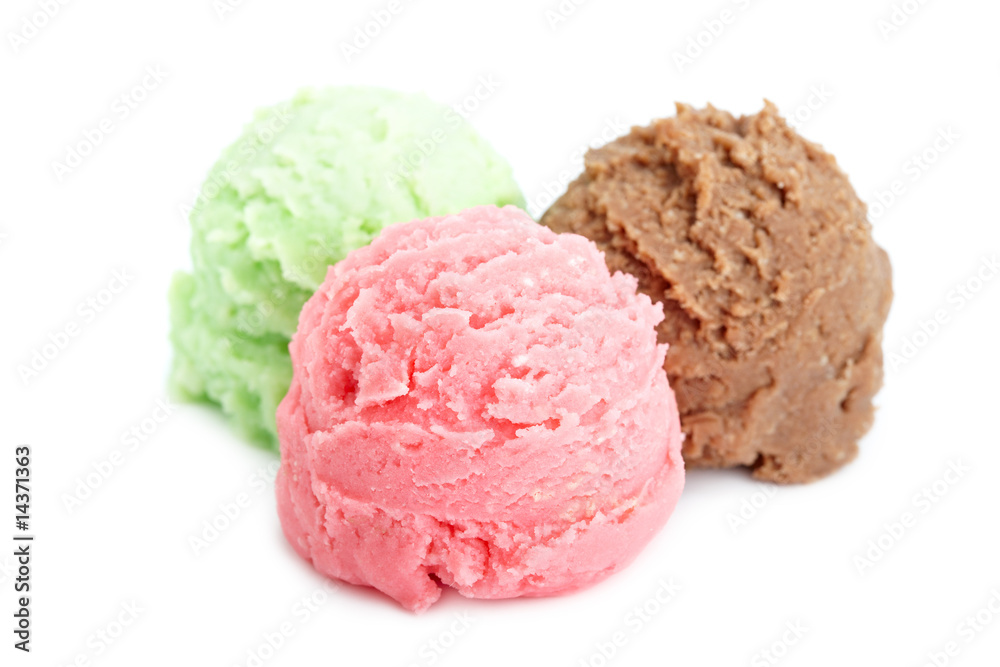 Balls of multi flavor ice cream Balls of multi flavor ice cream