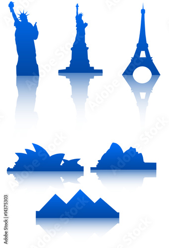 Illustration of world's monuments