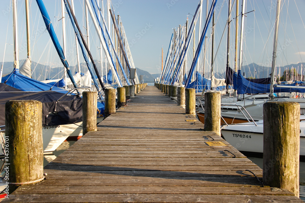 Obraz premium Yachthafen am Chiemsee, Bayern.