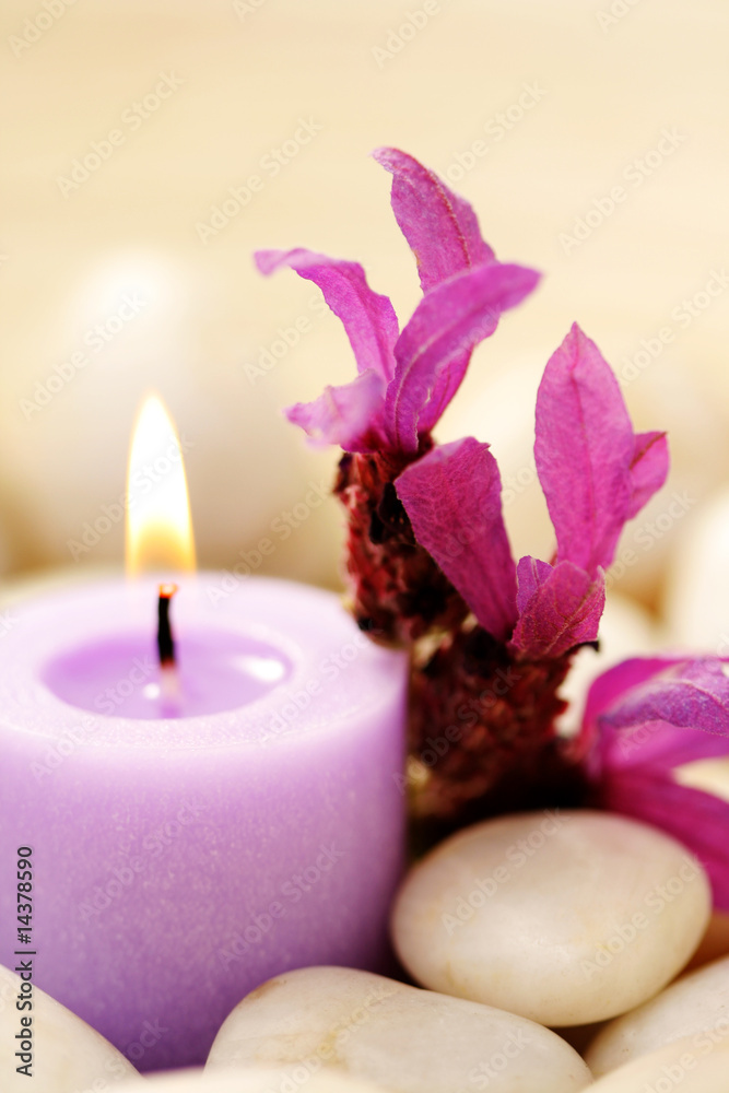 candle and lavender