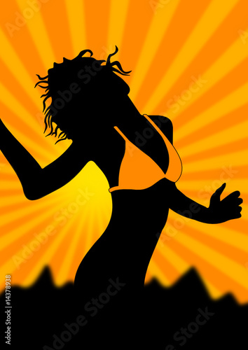 Frau mit Sonne