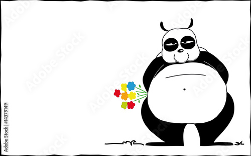 panda con fiori