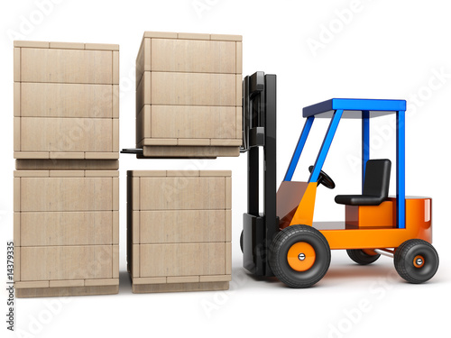 forklift stack boxes