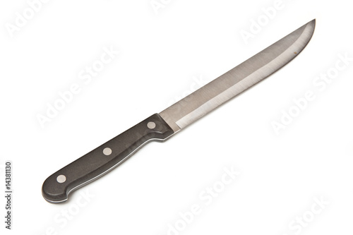 Kitchen knife isolated on a white studio background.