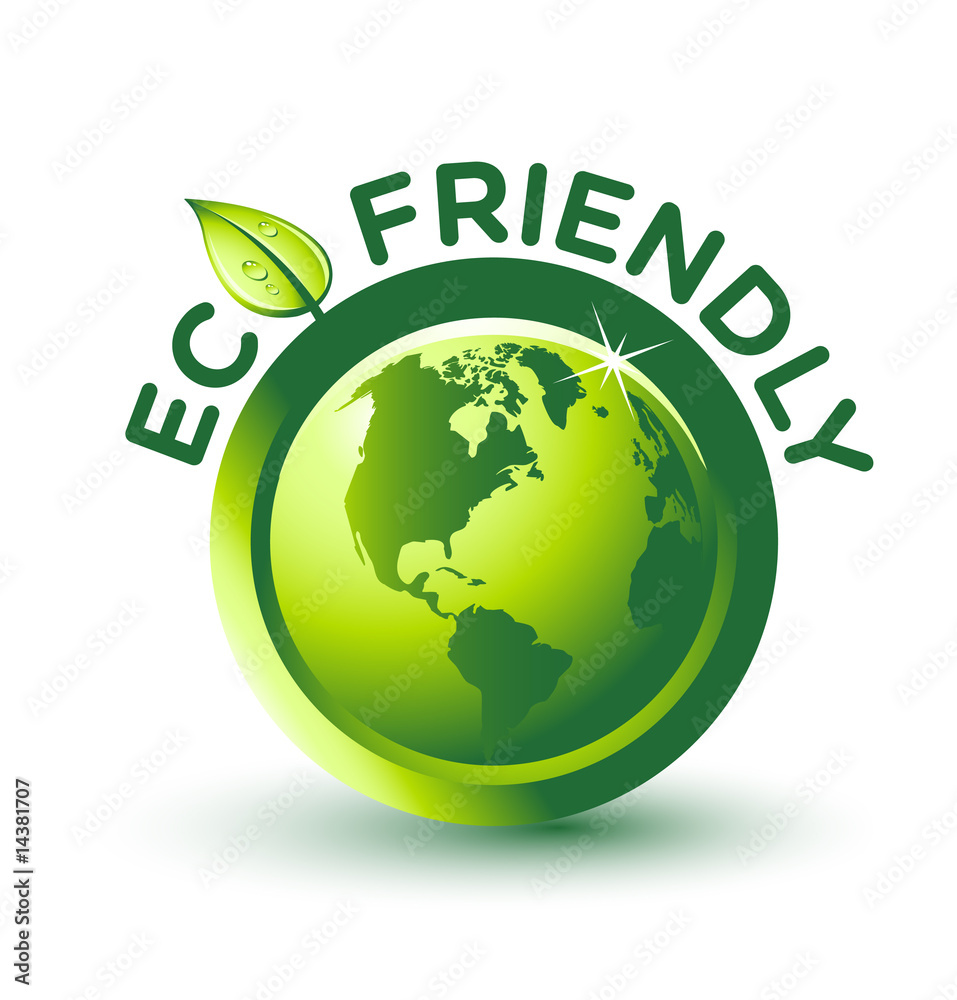 Vector Green Eco Friendly Label Stock 벡터 | Adobe Stock