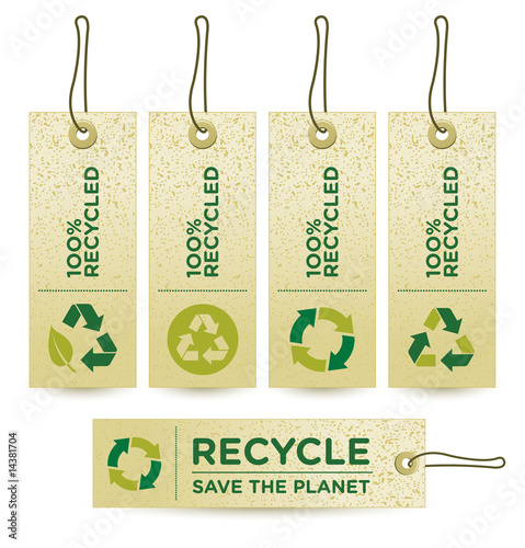 Vector GREEN RECYCLED Labels