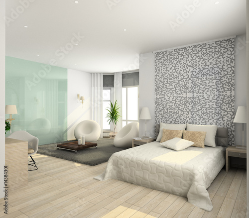 Modern interior. 3D render