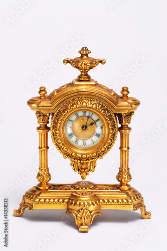 19th Century French golden gilt clock.
