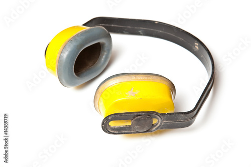 Protective ear deffenders isolated ona white studio background.