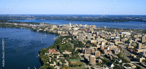 UW-Madison Campus with State Capitol in Background photo