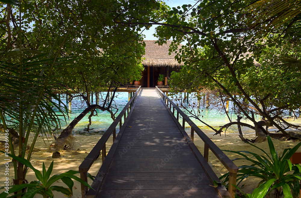 Pathway to water bungalow