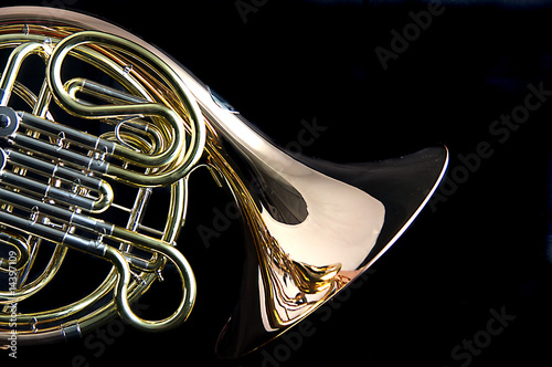 French Horn Isolated on Back Background