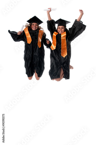 Gradutes jumping photo