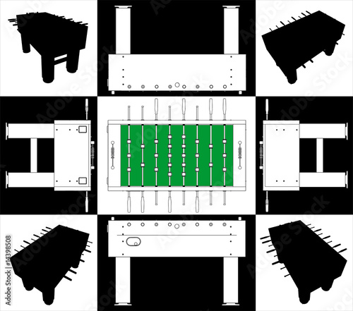 Table Football And Soccer Base And Face Vector 01