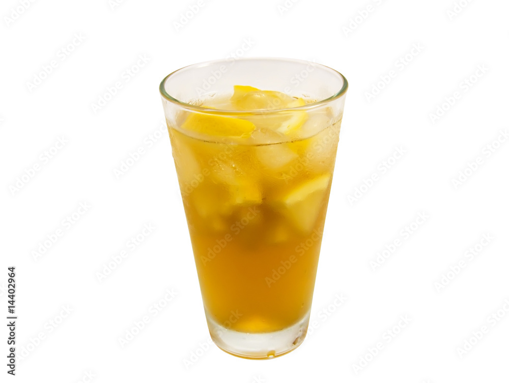Cool ice tea with the pieces of lemon Cool ice tea with the pieces of lemon