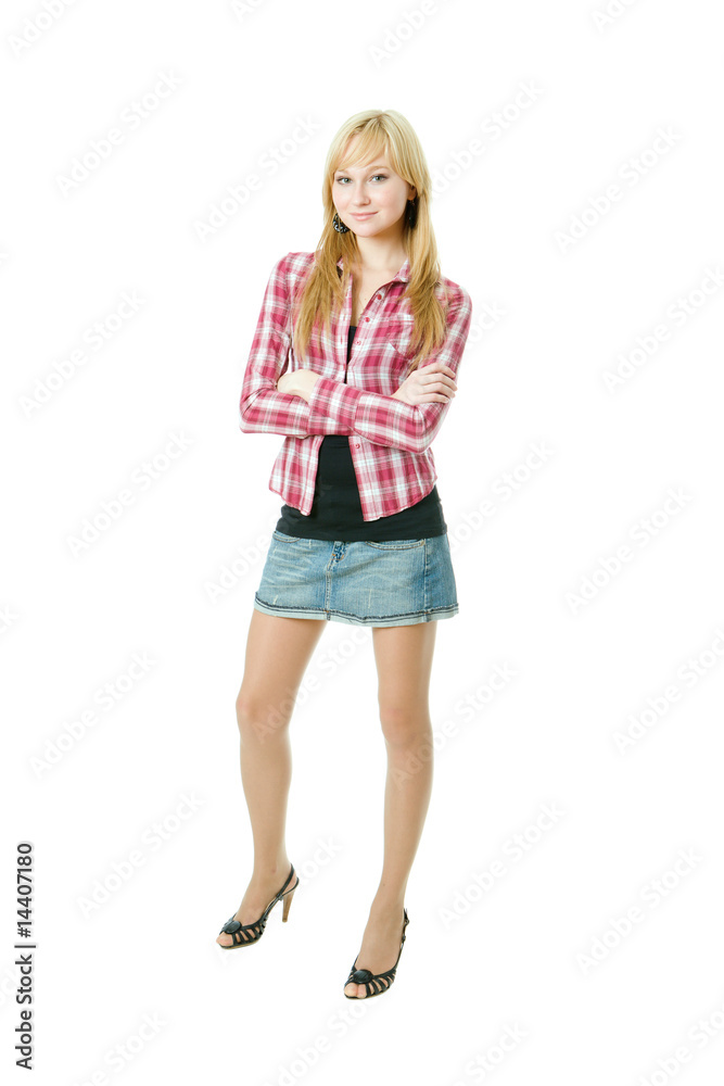 Full-Length Portrait Of A Young Casual Dressed Lady Full-Length Portrait Of A Young Casual Dressed Lady