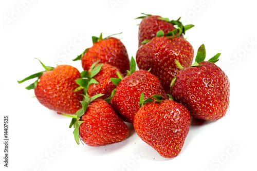 Erdbeeren,freigestellt auf weiss