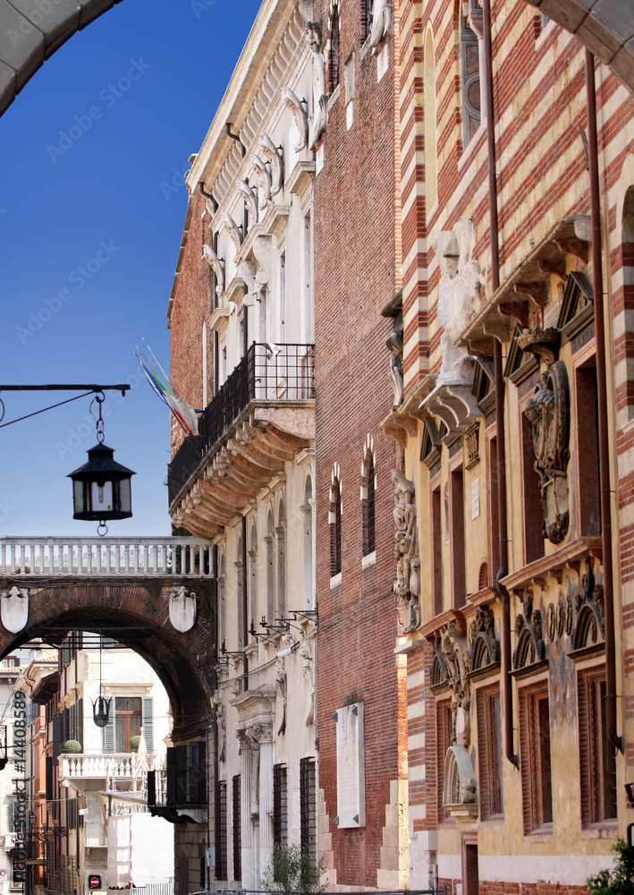 facade piazza Signoria in Verona, Italy