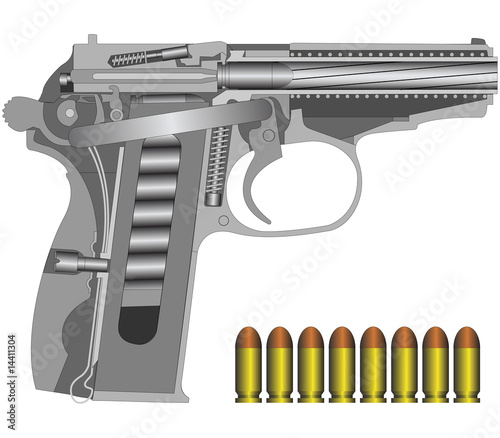 Vector illustration of russian gun