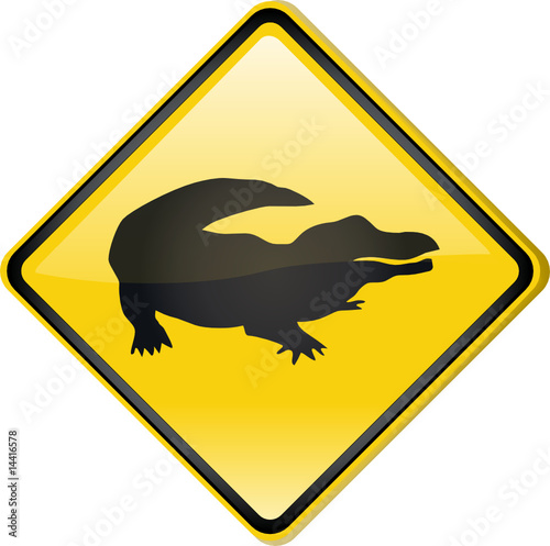 Road sign - crocodile