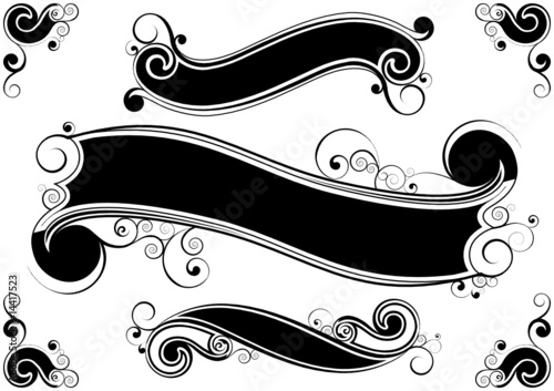 Retro swirl baners