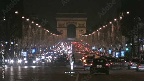 Champs Elysée at night, Paris.