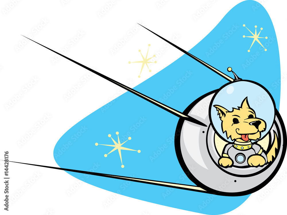 Fototapeta premium Sputnik Satellite and dog.