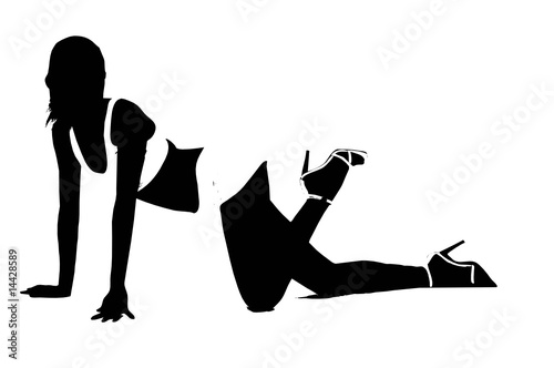 silhouette de femme avec talons aiguille