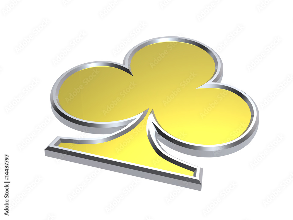 Clubs, the symbol of the cards to the game. Clubs, the symbol of the cards to the game.