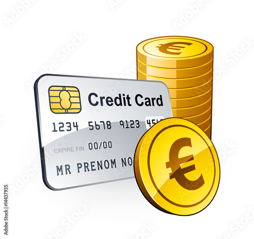 Carte bancaire et pièces euro